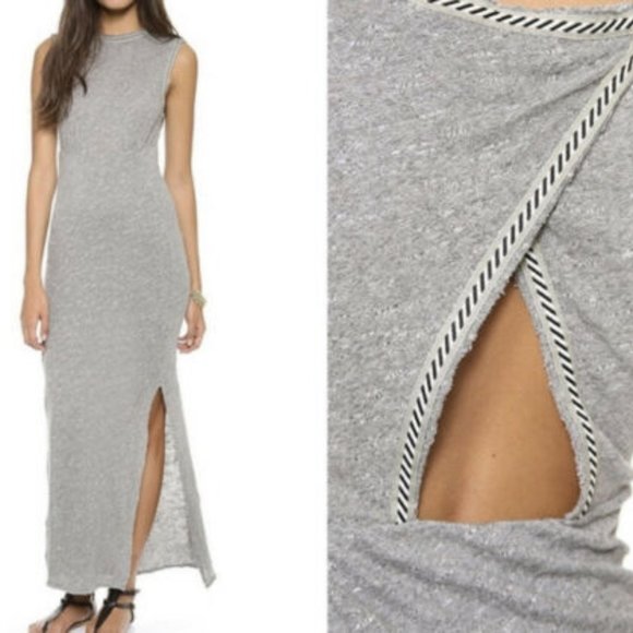 Free People Dresses & Skirts - Free People Gray Maxi Dress Sabrina Keyhole S
